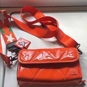 Ihkwip Bright Orange Patent wallet/wristlet/crossbody